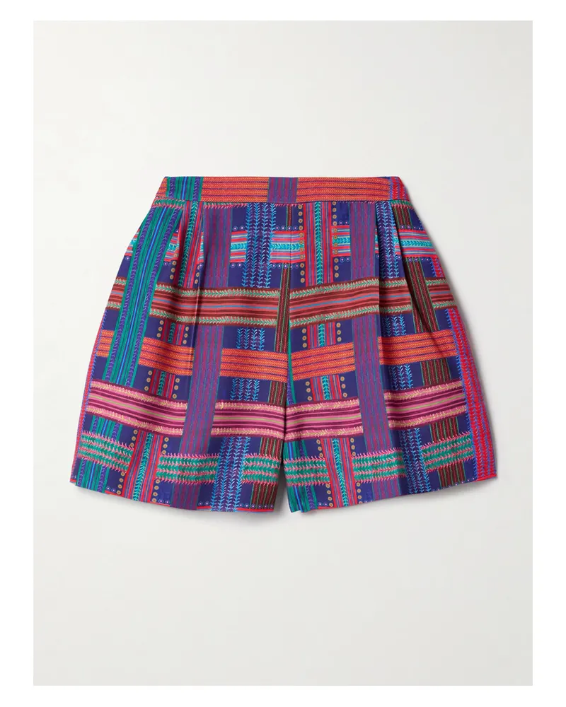 Saloni Shorts Aus Bedrucktem Voile - Mehrfarbig Mehrfarbig