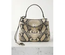 Rodeo Mini Snake-effect Leather Tote - Animal Print