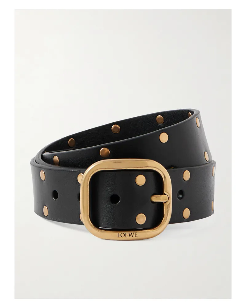 Loewe Gürtel Aus Leder Mit Nieten - Schwarz Schwarz