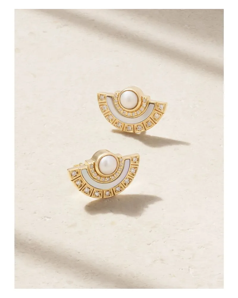 Sorellina Alba Ohrstecker Aus 18 karat Gold Mit Diamanten Und Perlen Gold
