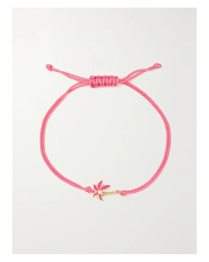 Yvonne Léon Armband Aus Kordel Mit Emaille, Diamant Und Details Aus 9 Karat Gold Gold