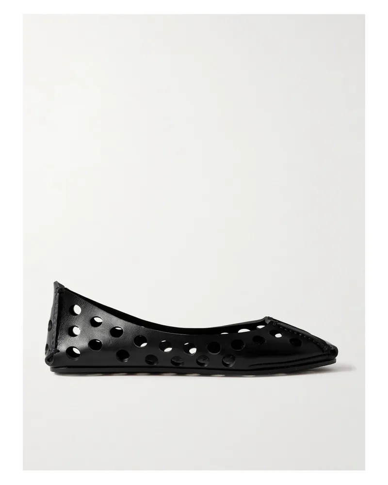 Alaïa Perforated Leather Ballet Flats - Black Black