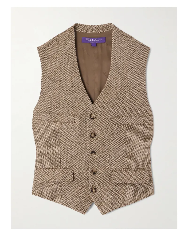 Ralph Lauren Holland Weste Aus Leinen-tweed Und Satin - Neutral Neutral