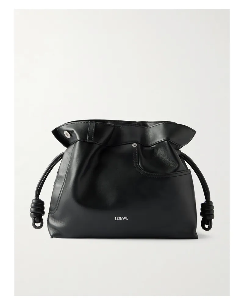 Loewe Flamenco Panta Medium Leather Clutch - Black Black