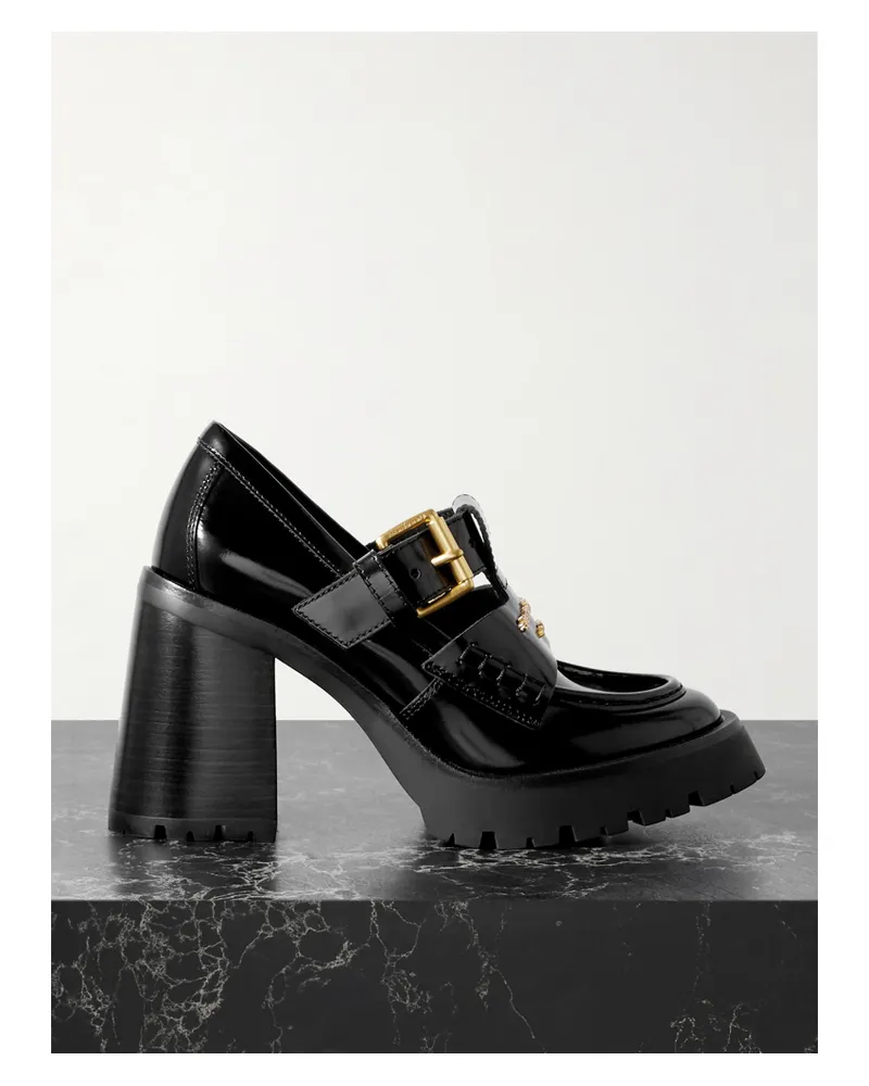 Alexander Wang Carter Plateaupumps Aus Lackleder Mit Verzierung - Schwarz Schwarz