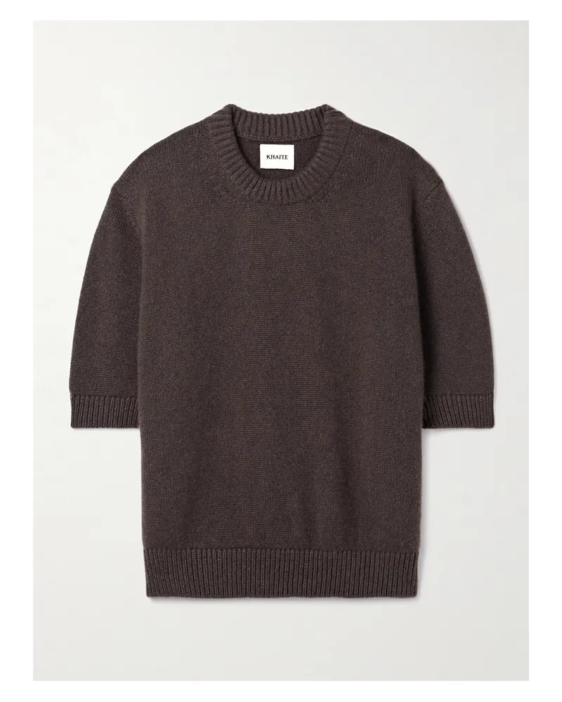 KHAITE Davin Kurzärmeliger Pullover Aus Kaschmir - Braun Braun