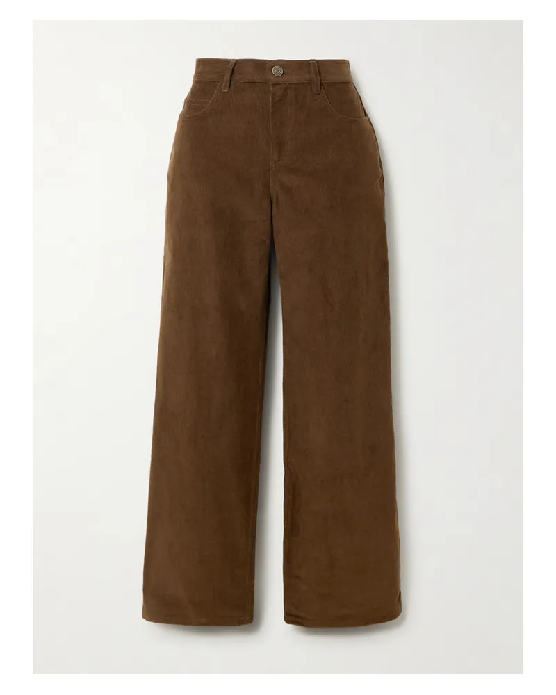 Le Kasha 1918 Vicence Cotton-corduroy Wide-leg Pants - Brown Brown
