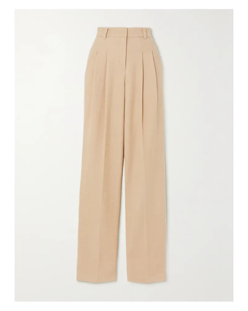 FRANKIE Shop Layton Hose Mit Geradem Bein Aus Einer Wollmischung Mit Falten - Neutral Neutral