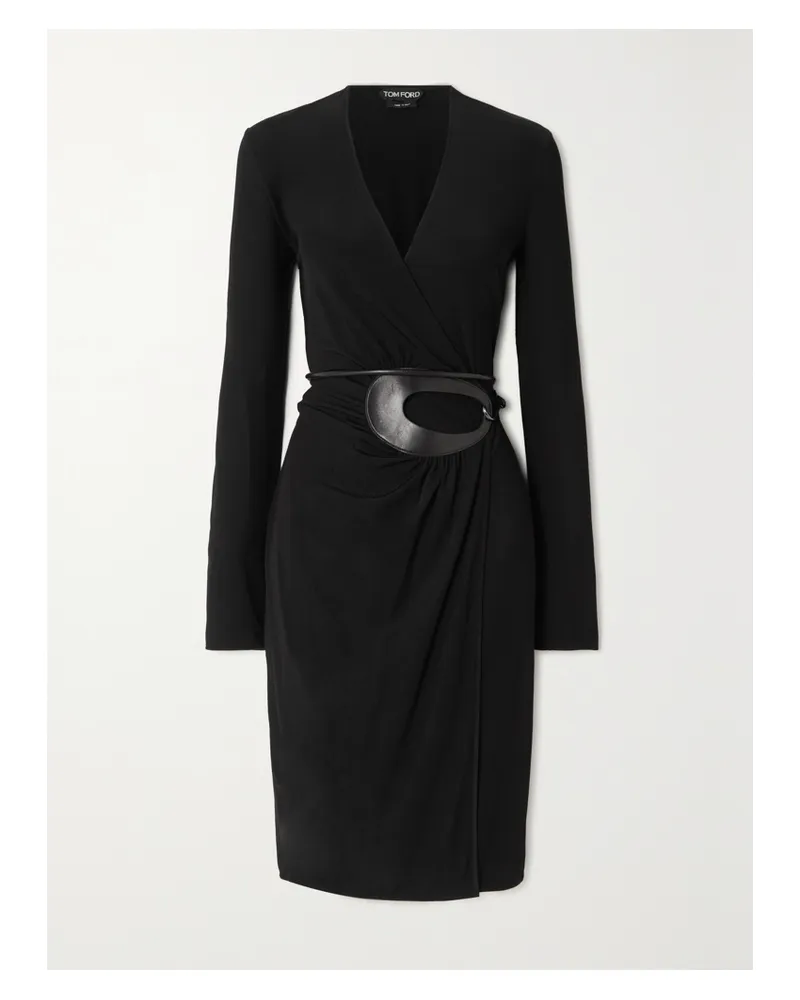Tom Ford Wickelkleid Aus Jersey Mit Gürtel - Schwarz Schwarz