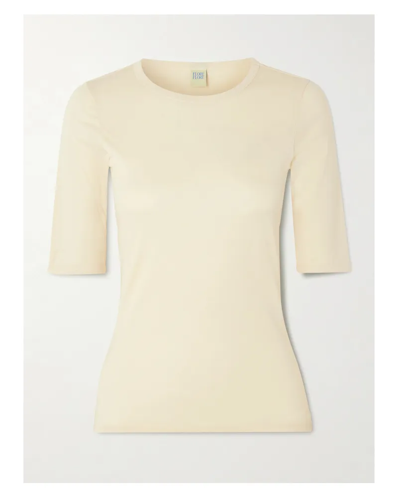 Flore Flore Anna T-shirt Aus Biobaumwoll-jersey - Ecru Ecru