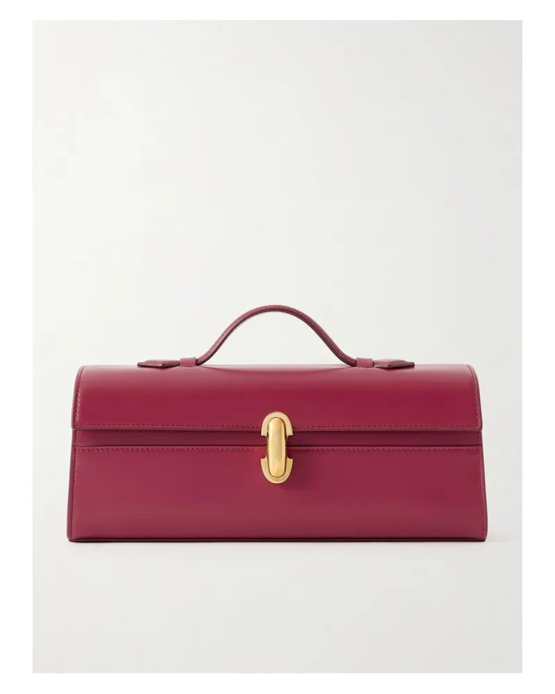 SAVETTE Slim Symmetry Leather Tote - Purple Purple