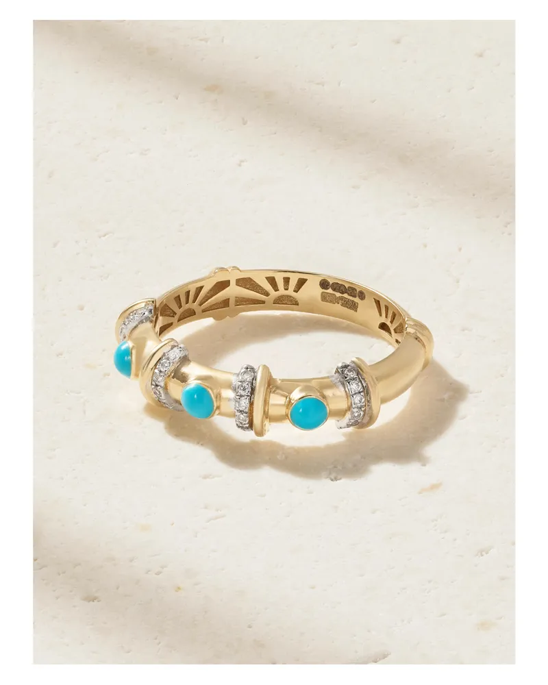 L’Atelier Nawbar Milky Way 18-karat Gold, Turquoise And Diamond Ring Gold