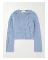 J.W.Anderson Verkürzter Pullover mit Zopfstrickdetails Blau