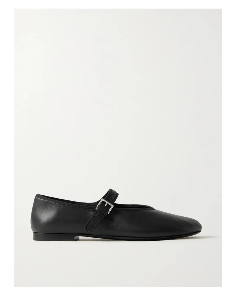 The Row Boheme Leather Mary Jane Ballet Flats - Black Black