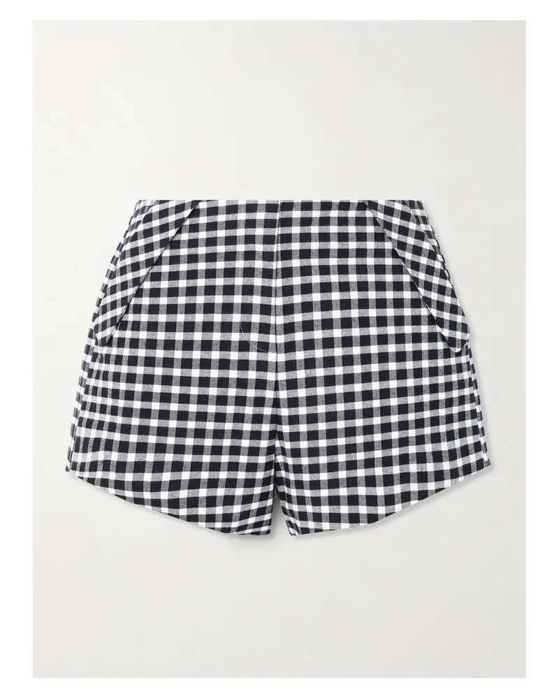 Posse Chiara Checked Cotton-blend Shorts - Black Black