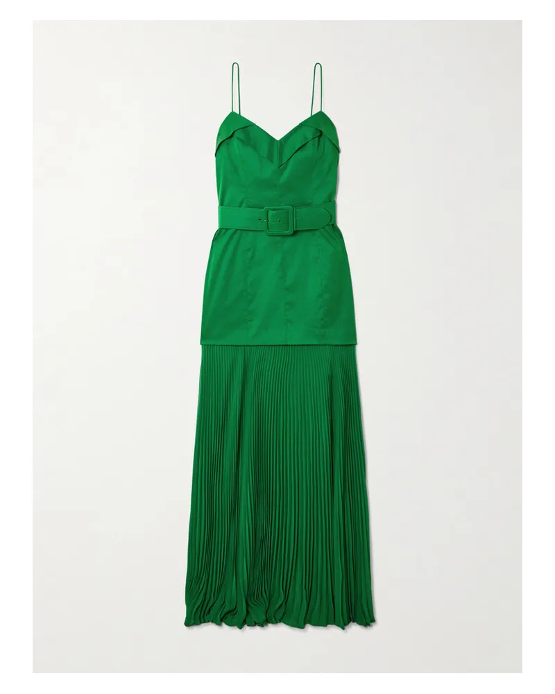 Rebecca Vallance Bailey Maxikleid Aus Crêpe Mit Plissee Und Gürtel - Grün Grün