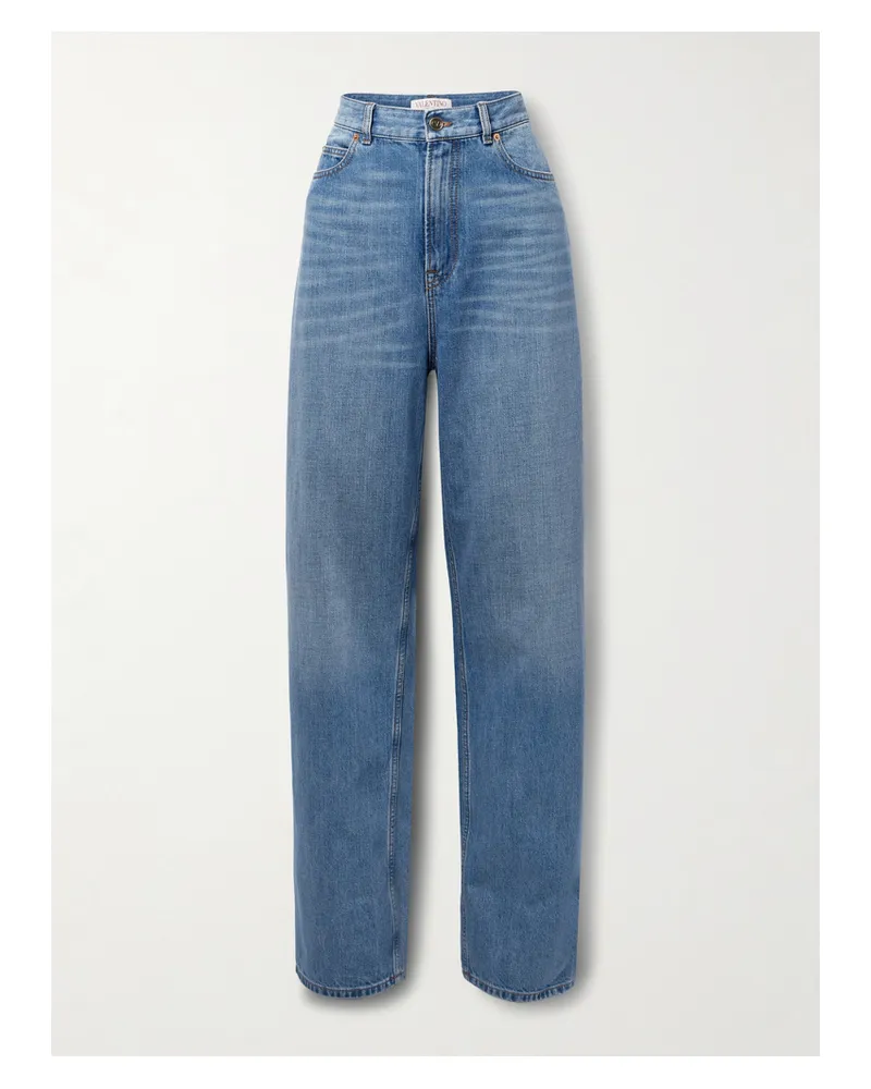 Valentino Garavani Hoch Sitzende Jeans Mit Geradem Bein Und Verzierungen - Blau Blau