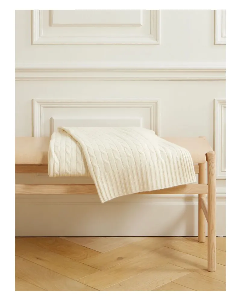 Ralph Lauren Home Decke Aus Kaschmir In Zopfstrick - Creme Creme