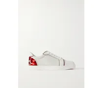 Fun Vieira Printed Pvc-trimmed Perforated Leather Sneakers - White