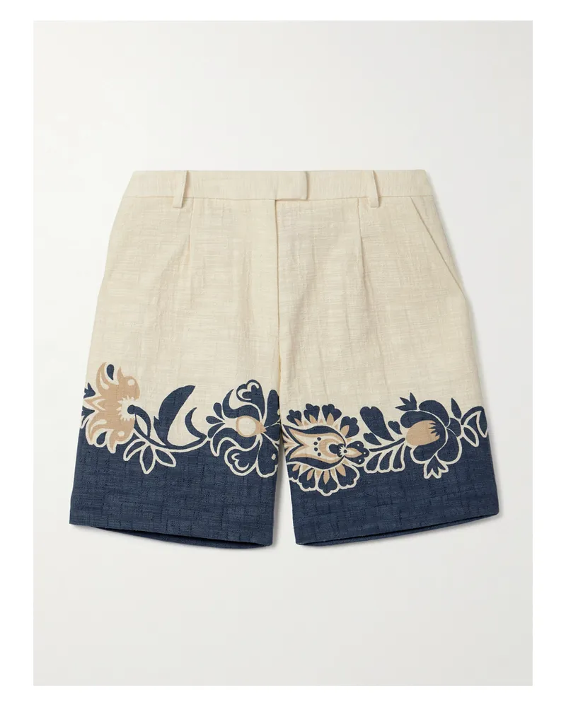 La DoubleJ Boyfriend Shorts Aus Einer Bedruckten Baumwollmischung - Weiß Weiß