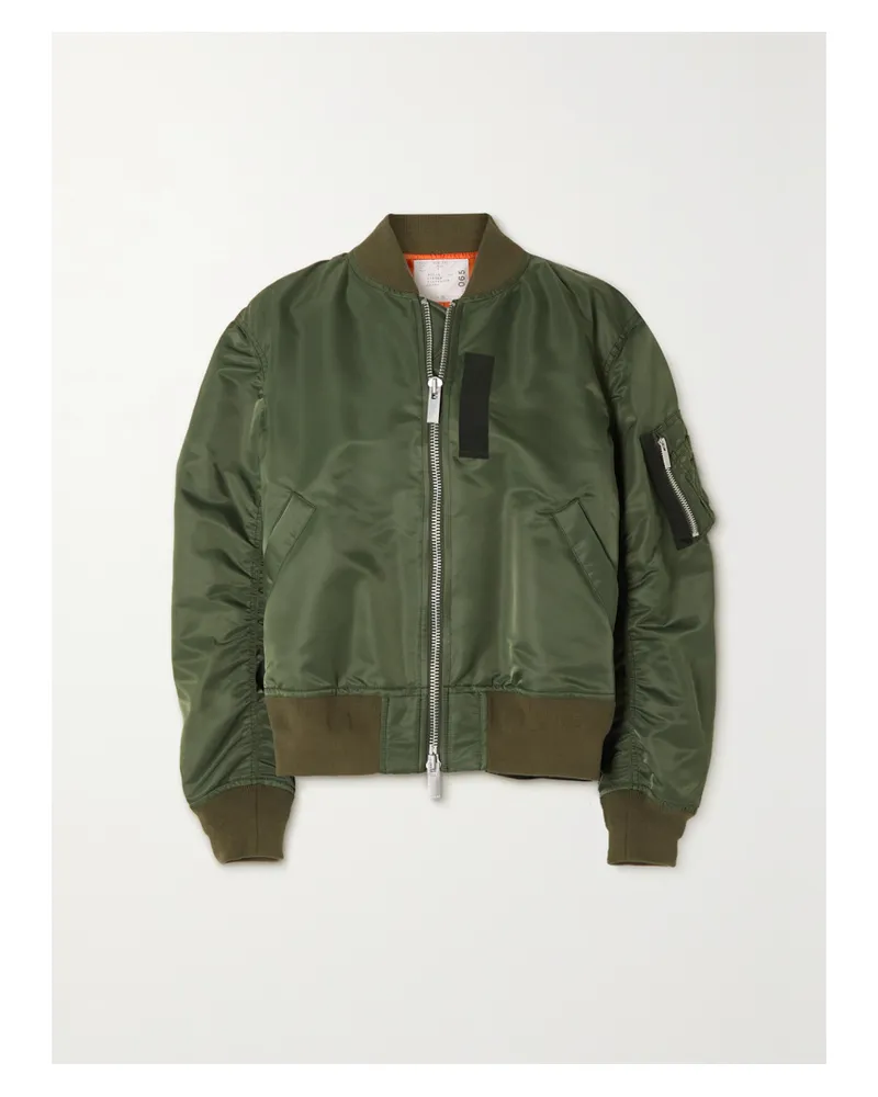 Sacai Bomberjacke Aus Shell - Grün Grün