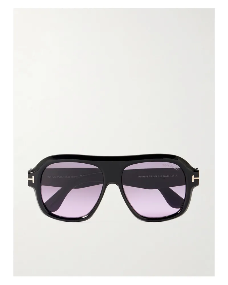 Tom Ford Rhonda Pilotensonnenbrille Aus Azetat - Schwarz Schwarz