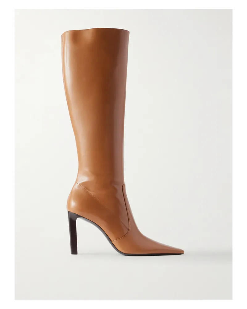 Saint Laurent Francoise Kniehohe Stiefel Aus Leder - Braun Braun