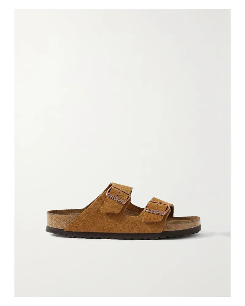 Birkenstock Arizona Pantoletten Aus Veloursleder - Braun Braun