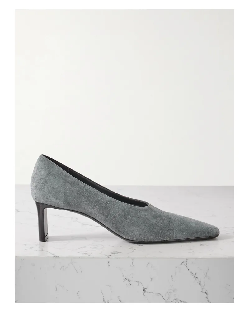 KHAITE Cecilia Suede Pumps - Gray Gray