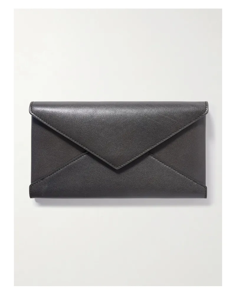 Saint Laurent Portemonnaie Aus Leder - Grau Grau
