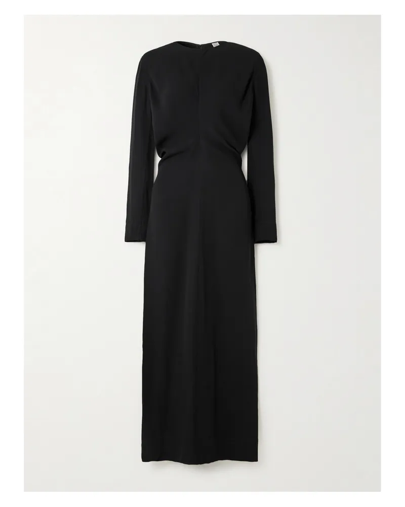Totême Garderob Maxikleid Aus Crêpe Mit Raffungen - Schwarz Schwarz