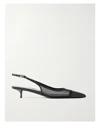 Saint Laurent Oxalis Slingback-pumps aus Mesh Schwarz