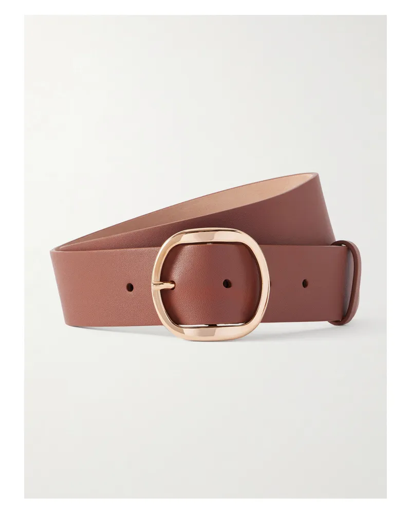 Gabriela Hearst Elster Textured-leather Belt - Brown Brown