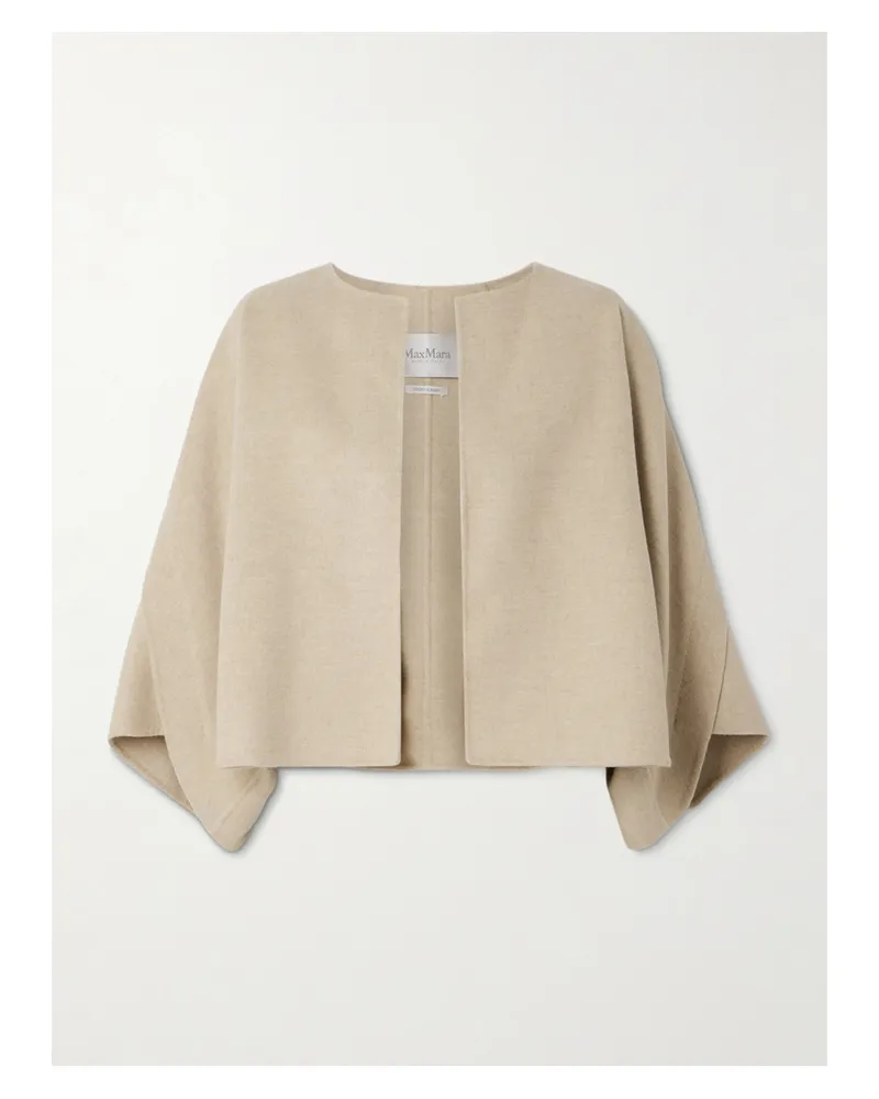 Max Mara Verkürzte Jacke Aus Filz Aus Einer Woll-kaschmirmischung Mit Kapuze - Neutral Neutral