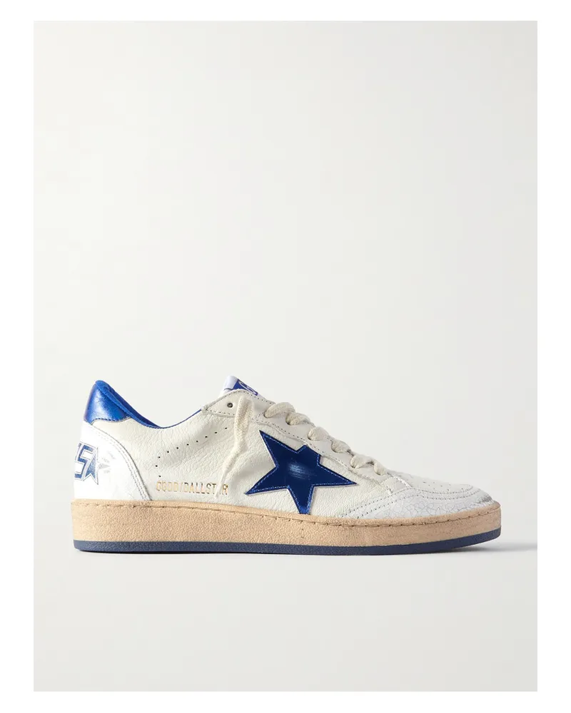 Golden Goose Ball Star Sneakers Aus Leder In Distressed-optik - Weiß Weiß
