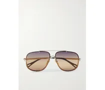Ivy Aviator-style Gold-tone Sunglasses