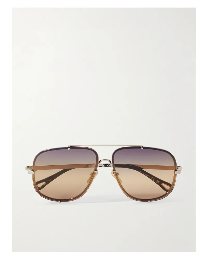 Chloé Ivy Goldfarbene Pilotensonnenbrille Gold
