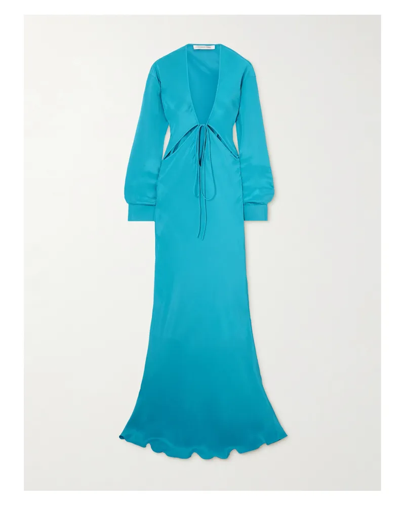 Christopher Esber Triquetra Maxikleid Aus Seidensatin Mit Cut-outs - Blau Blau