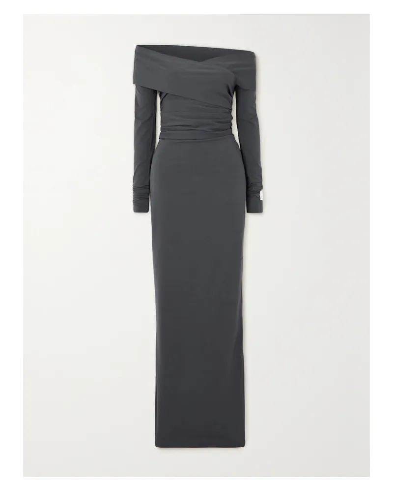 Dolce & Gabbana Schulterfreie Robe Aus Stretch-jersey - Grau Grau