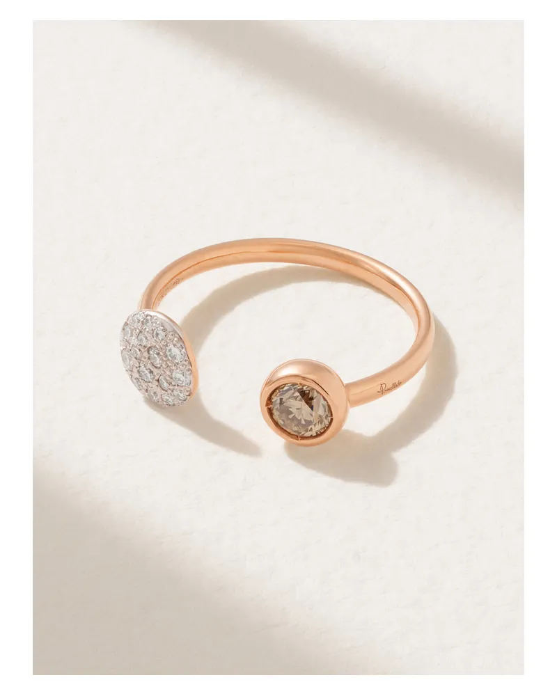 Pomellato Sabbia Ring Aus 18 Karat Roségold Mit Rhodiumauflage Und Diamanten Gold
