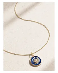 Sydney Evan Sun And Moon Kette aus 14 Karat Gold Blau