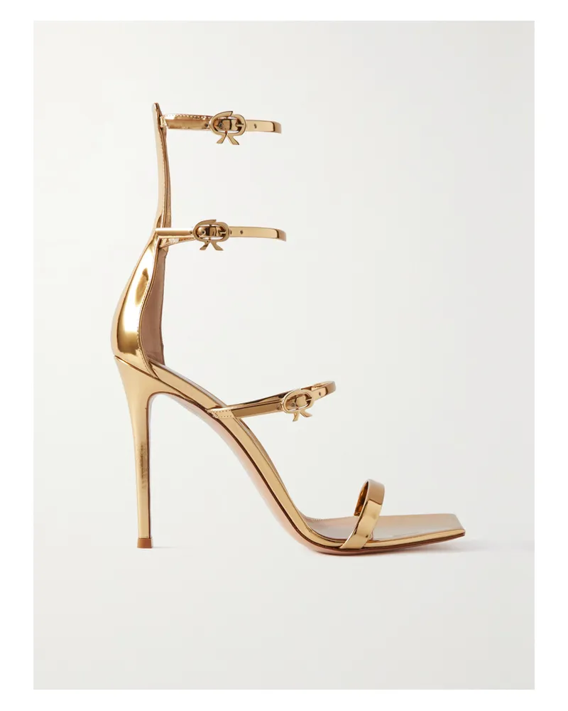 Gianvito Rossi 105 Sandalen Aus Leder Mit Spiegeleffekt - Gold Gold