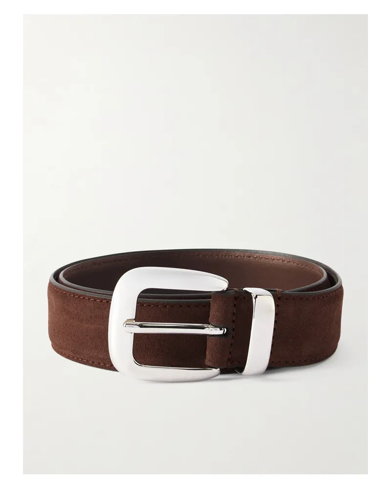 Anderson's Gürtel Aus Veloursleder - Braun Braun