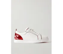Fun Vieira Printed Leather Sneakers - White