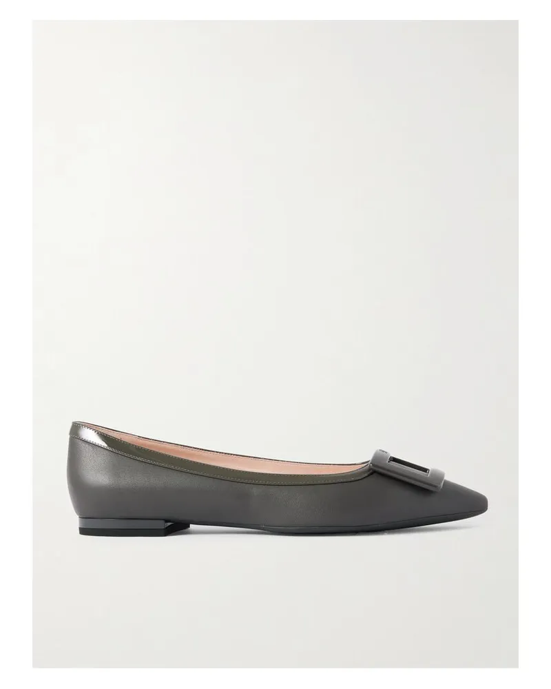 Roger Vivier Gommettine Ballerinas Aus Leder Mit Schnalle - Grau Grau