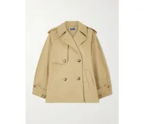Double-breasted Cotton-gabardine Trench Coat - Neutrals