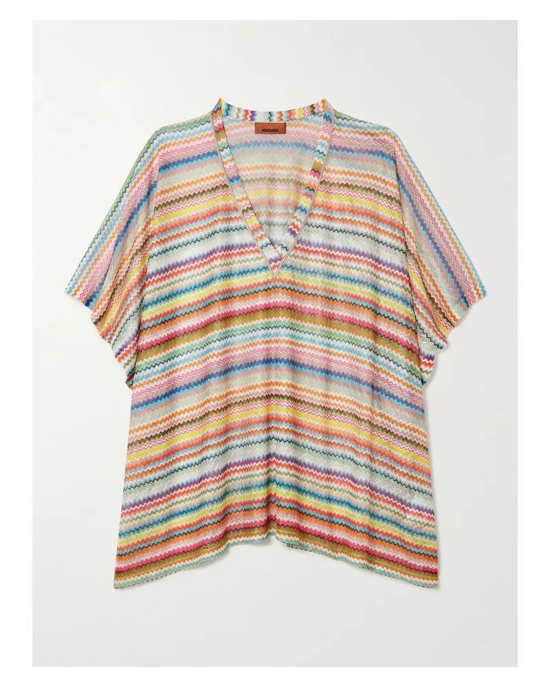 Missoni Mare Metallic-trimmed Striped Crochet-knit Coverup - Multi Multi