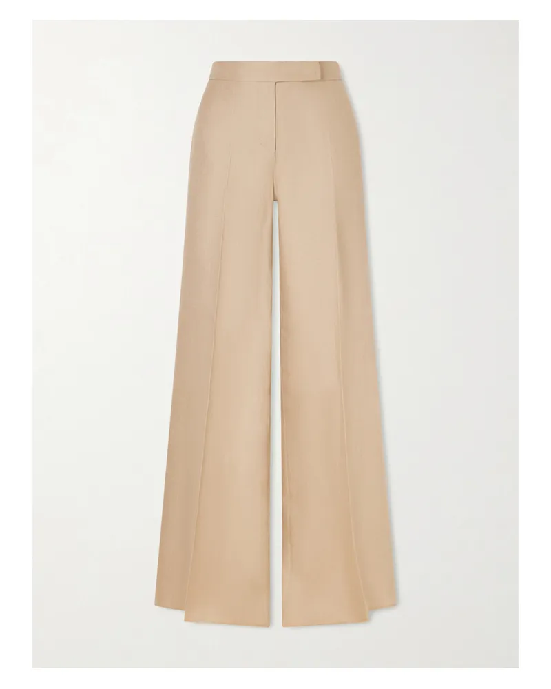 Max Mara Big Linen Wide-leg Pants - Neutrals Neutrals