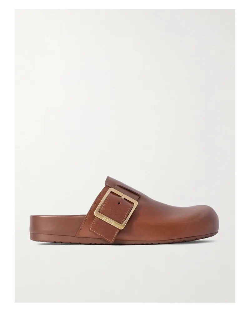 Loewe Ease Clogs Aus Leder Mit Schnallen - Braun Braun