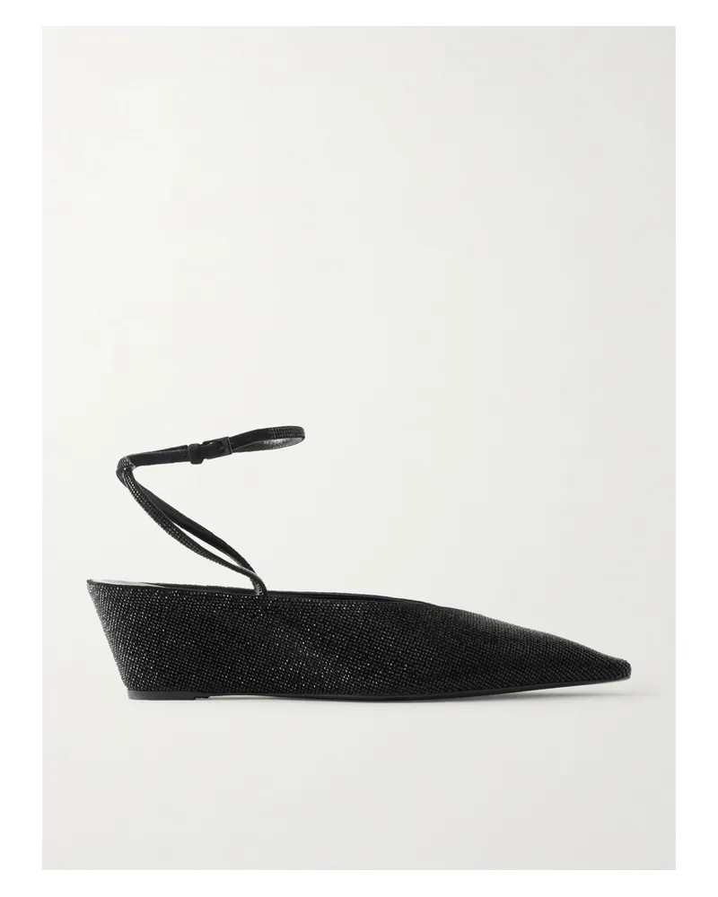 Tory Burch Pumps Aus Leder Mit Keilabsatz Und Kristallen - Schwarz Schwarz